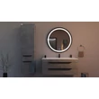 TMP IRON fürdőszobai tükör - FEKETE keret - kerek - LED világítással - 80 cm