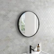 TMP IRON fürdőszobai tükör - FEKETE keret - kerek - 70 cm