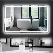 Viva AURA Led TOUCH fürdőszobai tükör - páramenetesítővel - órával - fekvő - 100 x 70 cm