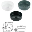 EROS SIMPLE 8 - PULTRA ültethető - Top Counter - porcelán mosdó - 36 x 36 x 13 cm