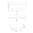 TMP LUX 100 fali fürdőszobabútor - CeraStyle SHARP 37500 mosdóval - 100 x 48 cm