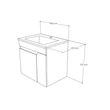 TMP VISION 60 fali függesztett fürdőszobai bútor - SKY E-8099-60 porcelán mosdóval - 61 x 46 cm