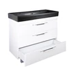 TMP TRIO 100D álló fürdőszobabútor - CeraStyle SHARP FEKETE DUPLA csaplyukas mosdóval - 100 x 48 cm
