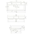 TMP LUX 100D fali fürdőszobabútor - CeraStyle SHARP 37600 DUPLA csaplyukas mosdóval - 100 x 48 cm