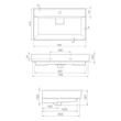 TMP LUX 80 fali fürdőszobabútor - CeraStyle SHARP FEKETE mosdóval - 80 x 48 cm