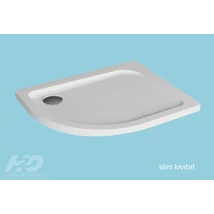 Nero E 100x80 aszimmetrikus SLIM íves zuhanytálca szifonnal H2O