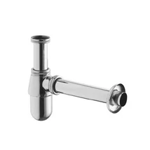 Búraszifon 1 1/4"x32 mm 32x200 mm lefolyócső falirózsa, krómozot