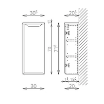 PIXI Fa20 alacsony kiegészítő szekrény TBOSS