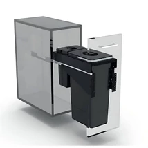 EKOTECH - Beépíthető hulladékgyűjtő FRONT 30 - 1x26 liter+1x7 liter 