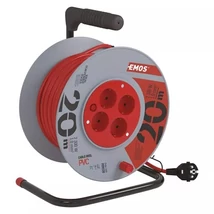 Emos KÁBELDOB 20 M / 4 ALJZAT / PIROS / PVC / 230 V / 1 MM2 P09220