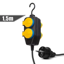 Delight KÜLTÉRI ELOSZTÓ 2-ES FEDÉLLEL 1,5 M, GUMI, IP44 20223D Delight KÜLTÉRI ELOSZTÓ 2-ES FEDÉLLEL 1,5 M, GUMI, IP44 20223D