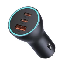 Baseus AUTÓS TÖLTŐ USB+2 TYPE-C ALJZAT 65W, PD GYORSTÖLTŐ CGJP010013