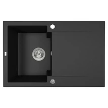 Laveo PICO 45S egymedence csepptálcás szemcsés fekete gránit mosogató helytakarákos szifonnal Laveo PICO 45S egymedence csepptálcás szemcsés fekete gránit mosogató helytakarákos szifonnal