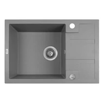 Laveo BARBADOS szürke mini csepptálcás mosogató dugókiemelős helytakarékos szifonnal Laveo BARBADOS szürke mini csepptálcás mosogató dugókiemelős helytakarékos szifonnal