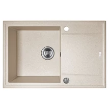 Laveo MEGALO csepptálcás bézs mosogató dugókiemelős helytakarékos szifonnal