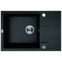 Laveo BARBADOS matt fekete mini csepptálcás mosogató dugókiemelős helytakarékos szifonnal Laveo BARBADOS matt fekete mini csepptálcás mosogató dugókiemelős helytakarékos szifonnal