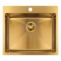 LAVEO MALAWI arany színű beépíthető inox mosogató szifonnal, 50x58x20 cm