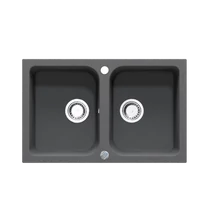 CELINE 2B 760X480 gránit mosogató Metál Fekete GRANMASTER CELINE 2B 760X480 gránit mosogató Metál Fekete GRANMASTER