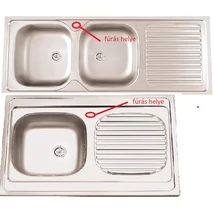 Rozsdamentes mosogató Csaplyuk lyukasztás medence (ék) bal oldalon Rozsdamentes mosogató Csaplyuk lyukasztás medence (ék) bal oldalon