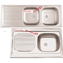 Rozsdamentes mosogató Csaplyuk lyukasztás medence (ék) jobb oldalon Rozsdamentes mosogató Csaplyuk lyukasztás medence (ék) jobb oldalon