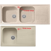GRÁNIT mosogató Csaplyuk lyukasztás medence (ék) bal oldalon GRÁNIT mosogató Csaplyuk lyukasztás medence (ék) bal oldalon