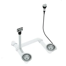 EVIDO lefolyó dugókiemelővel, kétmedencés mosogatóhoz EVIDO lefolyó dugókiemelővel, kétmedencés mosogatóhoz