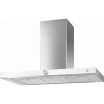 De Dietrich fali páraelszívó, kürtős, 90 cm, inox/fehér üveg front/réz díszítés