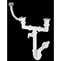 Lefolyógarnitúra szifonnal .2medencés mosogatóhoz .ST-BL-04   1 1/2 "