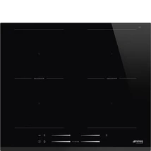 SMEG INDUKCIÓS FŐZŐLAP, Universal design, 60 cm, 4 főzőzóna, 2 MultiZone híd zóna, lekerekített él, fekete üveg