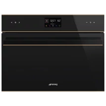 SMEG KOMPAKT KOMBINÁLT MIKROHULLÁMÚ SÜTŐ, Dolce Stil Novo design, Galileo, 45 cm, ES LCD, fekete üveg, réz dísz SMEG KOMPAKT KOMBINÁLT MIKROHULLÁMÚ SÜTŐ, Dolce Stil Novo design, Galileo, 45 cm, ES LCD, fekete üveg, réz dísz
