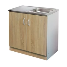 Komplett mosogató szekrény 80x50, nyílóajtós, 1med.tál, sonoma front