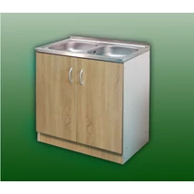 Komplett mosogató szekrény 80x50, nyílóajtós, 2med.tál, sonoma front Komplett mosogató szekrény 80x50, nyílóajtós, 2med.tál, sonoma front