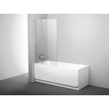 PVS1-80 kádparaván krómhatású+transparent PVS1-80 kádparaván krómhatású+transparent