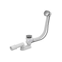 Kád le/túlfolyószett 570mm bovdenes, kerek és krómozott fedél