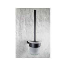 Round fali wc kefe tartóval, fekete Round fali wc kefe tartóval, fekete