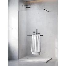 Modo New Black II Walk-in fekete zuhanyfal törölközőtartóval 100 átlátszó Modo New Black II Walk-in fekete zuhanyfal törölközőtartóval 100 átlátszó