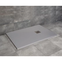 Kios F szögletes lapos betonszürke zuhanytálca 160x90 betonszürke, ajándék szifonnal Kios F szögletes lapos betonszürke zuhanytálca 160x90 betonszürke, ajándék szifonnal