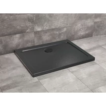 Doros Stone D szögletes lapos fekete zuhanytálca 110x80 fekete, ajándék szifonnal
