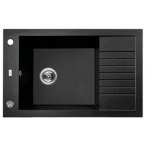 Laveo PIONIER minicsepptálcás szemcsés fekete mosogató automata dugókiemelős, helytakarékos szifonnal Laveo PIONIER minicsepptálcás szemcsés fekete mosogató automata dugókiemelős, helytakarékos szifonnal