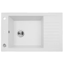 Laveo PIONIER minicsepptálcás fehér mosogató automata dugókiemelős, helytakarékos szifonnal Laveo PIONIER minicsepptálcás fehér mosogató automata dugókiemelős, helytakarékos szifonnal