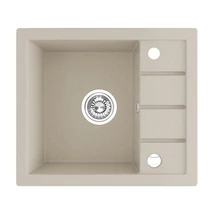 Laveo RINA MINI csepptálcás mosogató, bézs, automata dugókiemelős, helytakarékos szifonnal