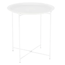 Kisasztal levehető tálcával, fehér, RENDER