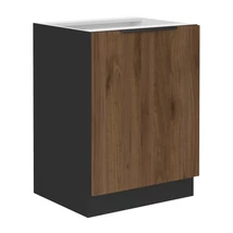 Alsó szekrény, okapi dió/fekete, MENZO 60 D 1F BB