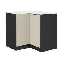 Alsó sarokszekrény, kasmír/fekete, ARAKA 90x90 DN 2F BB