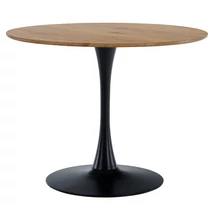 Étkezőasztal, kerek, tölgy/fekete, átmérő 110 cm, REVENTON NEW