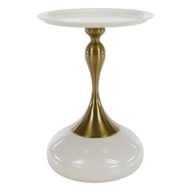 Kisasztal, fehér Ivory/arany, FEJ