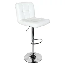 Bárszék, fehér textilbőr/króm, KANDY 2 NEW