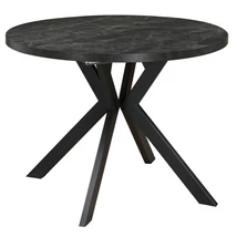 Kihúzható étkezőasztal, sötét beton/fekete, 100-250x75,5 cm, LUKOS