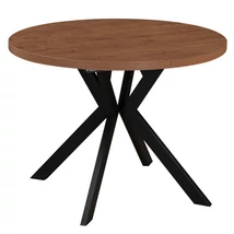 Kihúzható étkezőasztal, sötét tölgy/fekete, 100-250x75,5 cm, LUKOS
