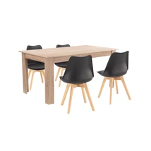 Lola 4+1 étkező garnitúra fekete-sonoma tölgy Lola 4+1 étkező garnitúra fekete-sonoma tölgy